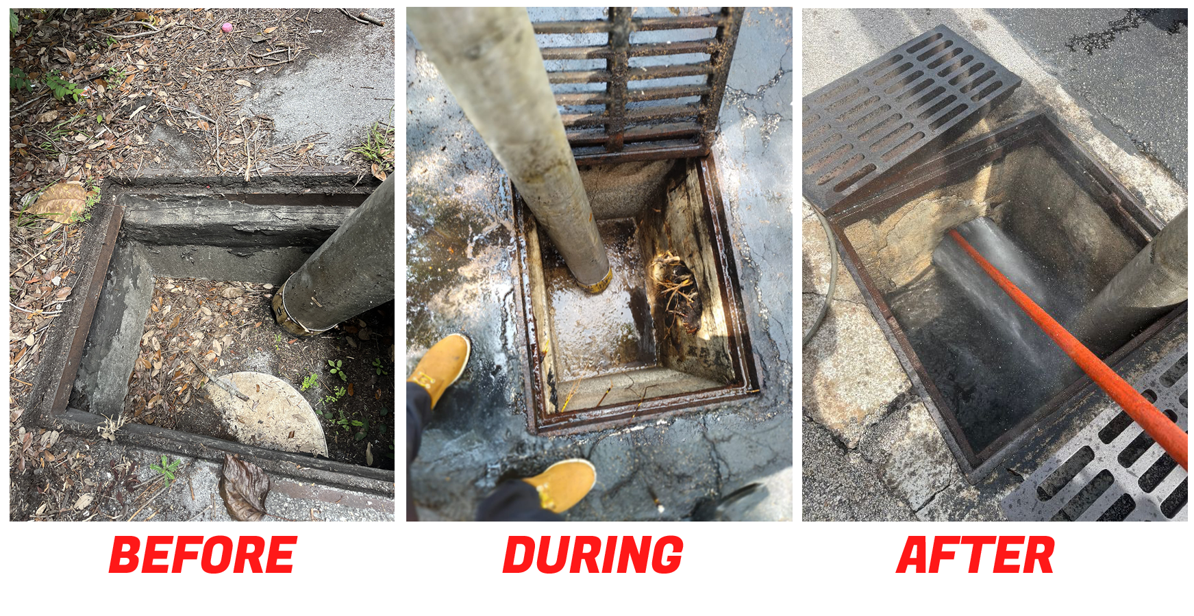 CALL ROOT-O-ROOTER @ 1-855-FL-SEWER FOR ALL YOUR STORM DRAIN CLEANING, DRAIN CLEANING, HYDRO JETTING, FRENCH DRAINS, CLOGGED PIPES, Drain snaking, High Pressure Water Jetting, SEWER CAMERA INSPECTION, PIPE LOCATING, CAST IRON CLEANING, Concrete & Scale Removal